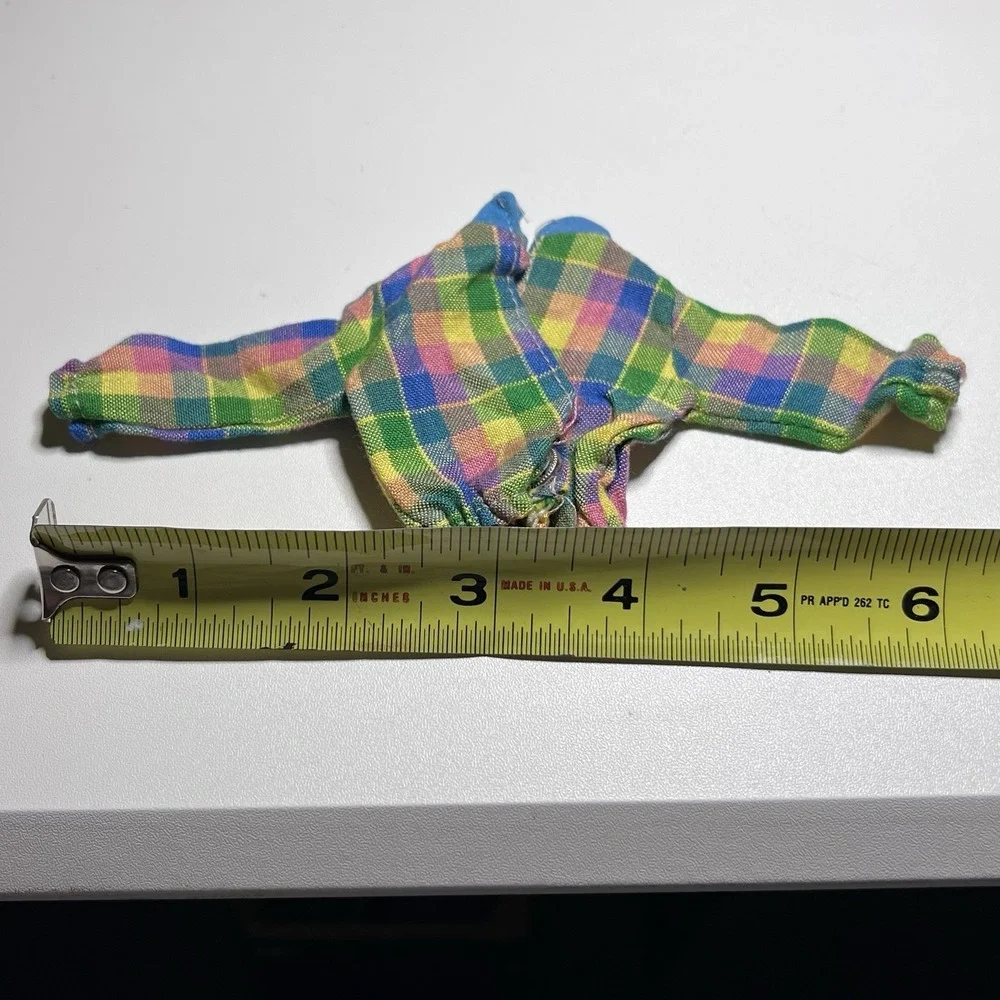 Vtg Colorful Plaid Long-Sleeved Fashion Doll Top 11